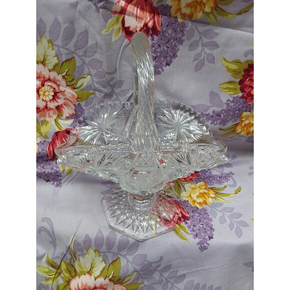 EAPG elegant glass Basket by US Glass Co in 1900's Regal Pattern Easter - Picture 4 of 6